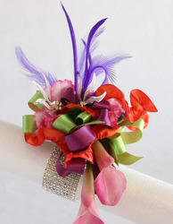 WRIST CORSAGE PINK CALLA  LILIES PC102 from Fabbrini's Flowers in Hoffman Estates, IL