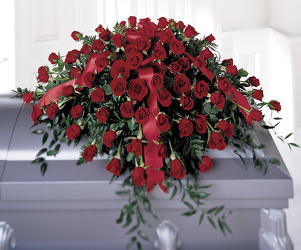 S105 Red Rose Casket Spray from Fabbrini's Flowers in Hoffman Estates, IL