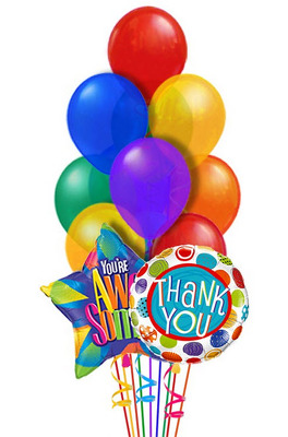 BB120 Thank You Balloon Bouquet from Fabbrini's Flowers in Hoffman Estates, IL