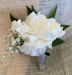 BT120 White Carnation Bout from Fabbrini's Flowers in Hoffman Estates, IL
