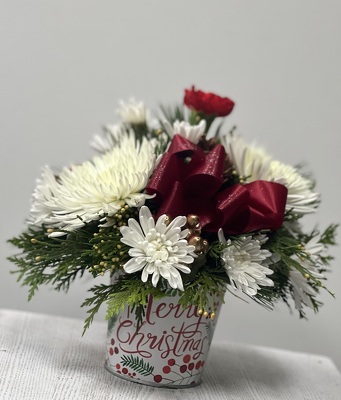 CH203 MERRY CHRISTMAS CAN from Fabbrini's Flowers in Hoffman Estates, IL