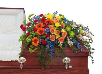 S102 Rainbow Casket Spray from Fabbrini's Flowers in Hoffman Estates, IL