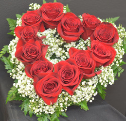 V125 DOZEN ROSES HEART from Fabbrini's Flowers in Hoffman Estates, IL