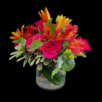 E124 Blooming square vase from Fabbrini's Flowers in Hoffman Estates, IL