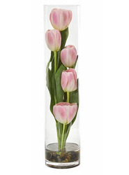 E122 Cylinder of Tulips from Fabbrini's Flowers in Hoffman Estates, IL