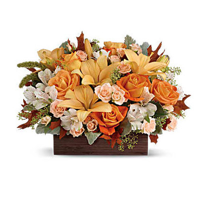 F122 Wooden Box of Fall from Fabbrini's Flowers in Hoffman Estates, IL