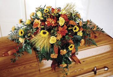 S100 Fall Casket Spray from Fabbrini's Flowers in Hoffman Estates, IL