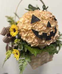 H3 jack-o-lantern basket from Fabbrini's Flowers in Hoffman Estates, IL