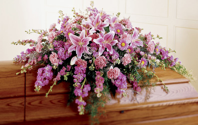 S104 Pink & Lavender Casket Spray from Fabbrini's Flowers in Hoffman Estates, IL