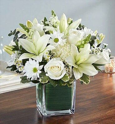 S10C WHITE TABLE ARRANGEMENT from Fabbrini's Flowers in Hoffman Estates, IL