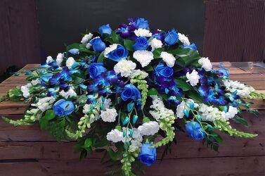 S13C BLUE BOMB ORCHID CASKET from Fabbrini's Flowers in Hoffman Estates, IL