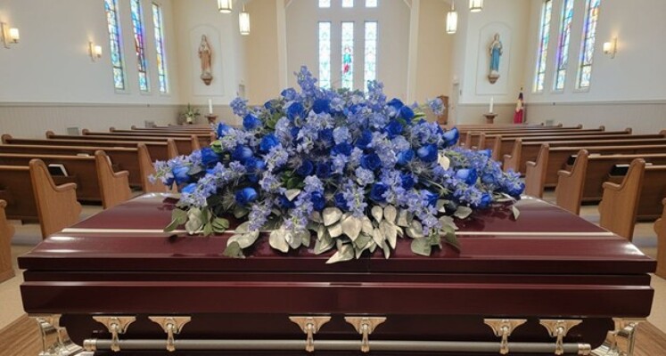 S13D ALL BLUE CASKET from Fabbrini's Flowers in Hoffman Estates, IL