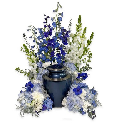 S14A BLUE URN TRIBUTE from Fabbrini's Flowers in Hoffman Estates, IL