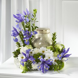 S156 Urn of Blues from Fabbrini's Flowers in Hoffman Estates, IL