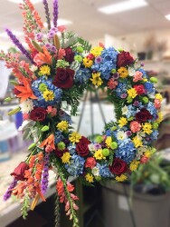S215 Love lives on wreath from Fabbrini's Flowers in Hoffman Estates, IL