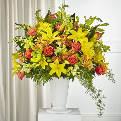 S221 - Fall Fanback from Fabbrini's Flowers in Hoffman Estates, IL