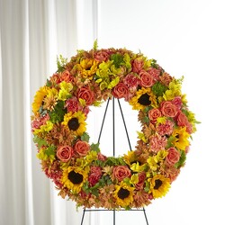 S153 Golden Autumn wreath from Fabbrini's Flowers in Hoffman Estates, IL