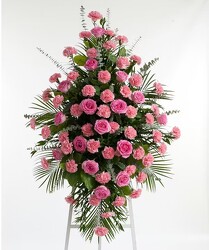 PINK ROSE AND CARNATION EASEL from Fabbrini's Flowers in Hoffman Estates, IL