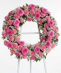 S61D PINK WREATH from Fabbrini's Flowers in Hoffman Estates, IL