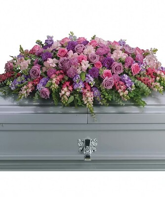 Lavender Tribute Casket Spray from Fabbrini's Flowers in Hoffman Estates, IL