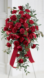 S143 Easel In Red from Fabbrini's Flowers in Hoffman Estates, IL
