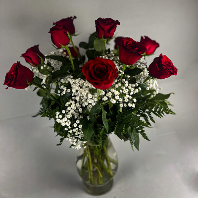R801 Classy in Red Roses from Fabbrini's Flowers in Hoffman Estates, IL
