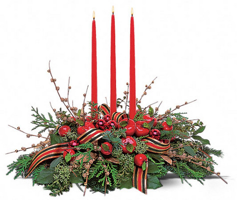 Candle Trio Centerpiece from Fabbrini's Flowers in Hoffman Estates, IL